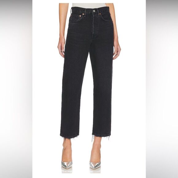 Agolde 90's Crop Jeans in Tar - Picture 3 of 11